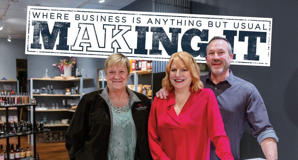Owners of Alaska Pure Sea Salt and their First National at the company's store